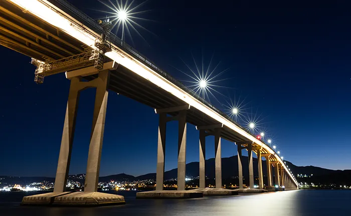 night shot bridge in Hobart, Tasmania