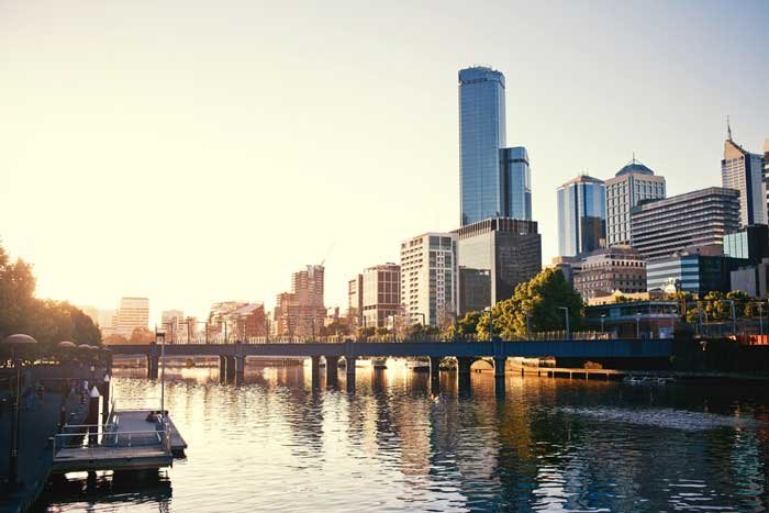 Melbourne skyline and yarra river