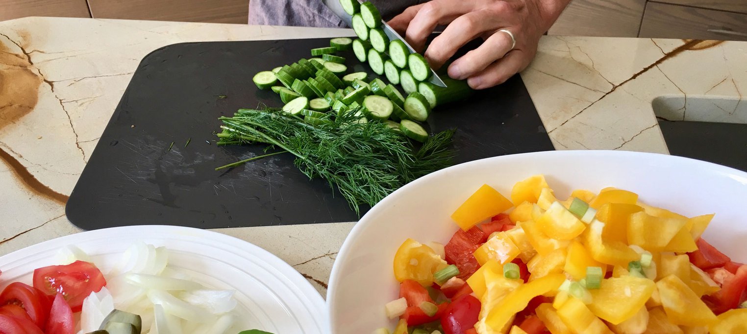 Preparing vegetables and fruit