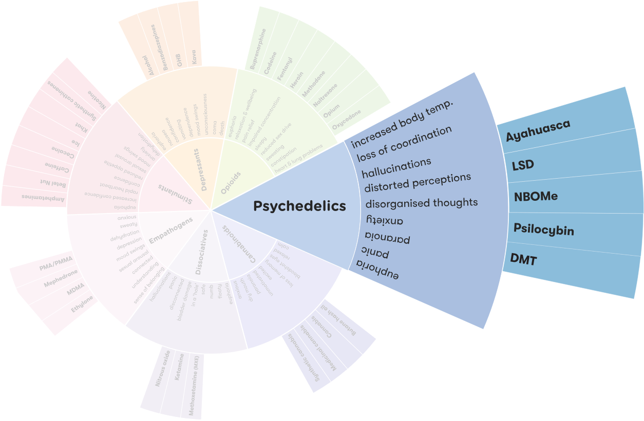 Drug type psychedelics graphic