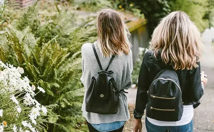 young women walking
